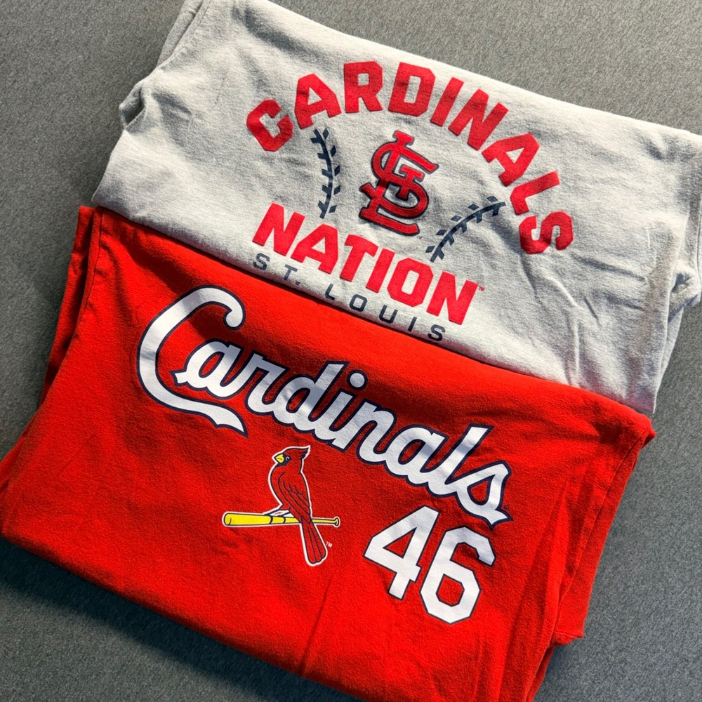 St Louis Cardinals T-Shirt Lot Paul Goldschmidt 46 Red Gray Mens Small MLB Tee